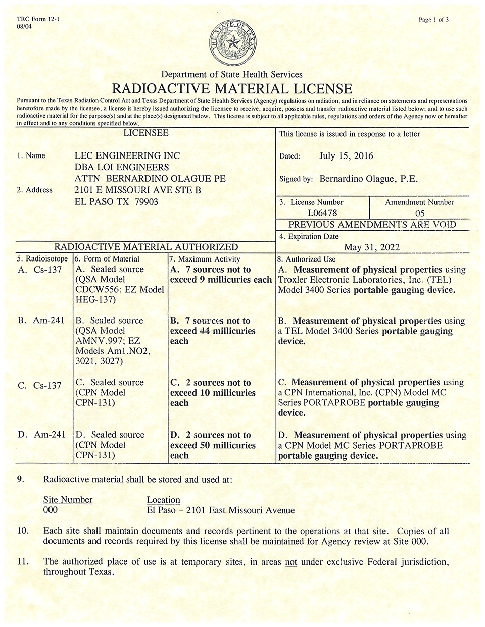 LOI Engineers Certifications