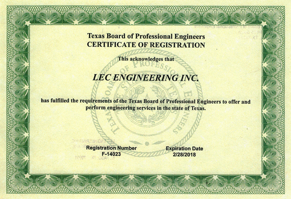 LOI Engineers Certifications